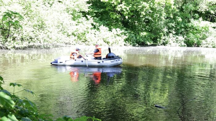 Buoy deployment from an inflatable: mooring and sensors set in one morning.