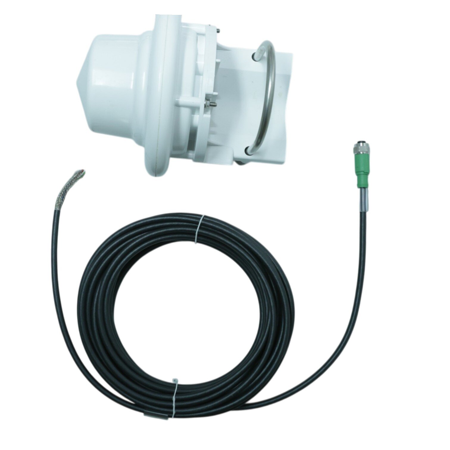 WS100 mit konfektioniertem Anschluss-Kabel und M12-Stecker. Direkter Anschluss an den Aquatos Web LTX.